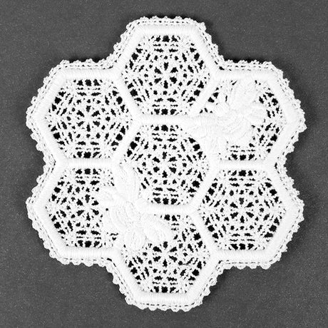 Beautiful Bee Hive Doily (Battenburg Lace)