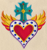 Heart, Cross, and Flames Milagro