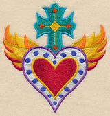 Heart, Cross, and Flames Milagro