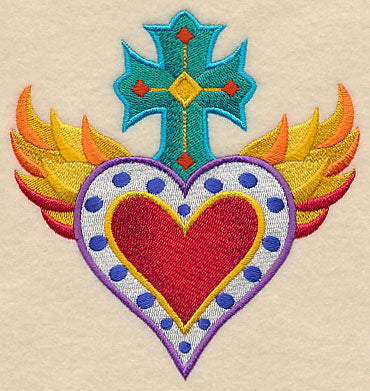Heart, Cross, and Flames Milagro