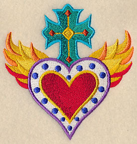 Heart, Cross, and Flames Milagro