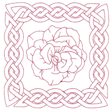 Knotwork and Blooms - African Violet (Double Run)