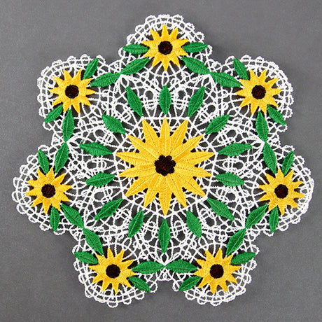 Black Eyed Susan Doily (Battenburg Lace)