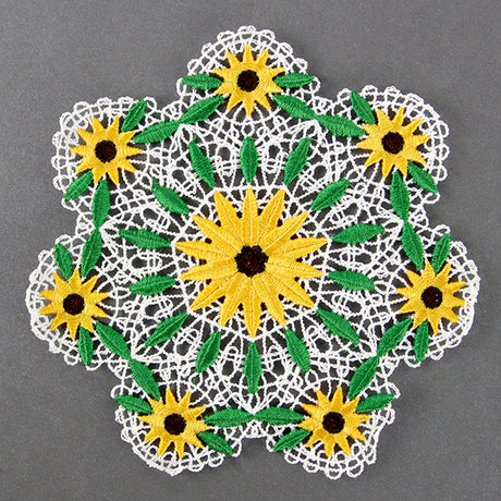 Black Eyed Susan Doily (Battenburg Lace)