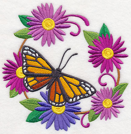 Royal Butterfly and Flower Wreath