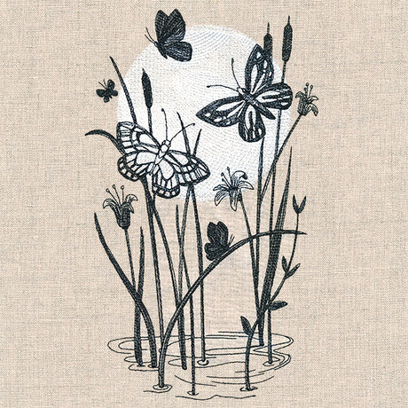 Under the Moonlight Pond Scene