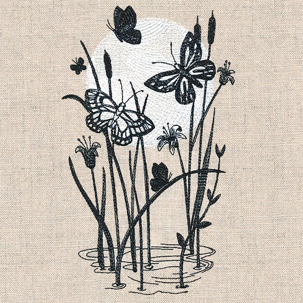 Under the Moonlight Pond Scene