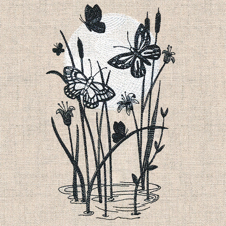 Under the Moonlight Pond Scene