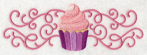 Sweet Cupcake in Filigree Border