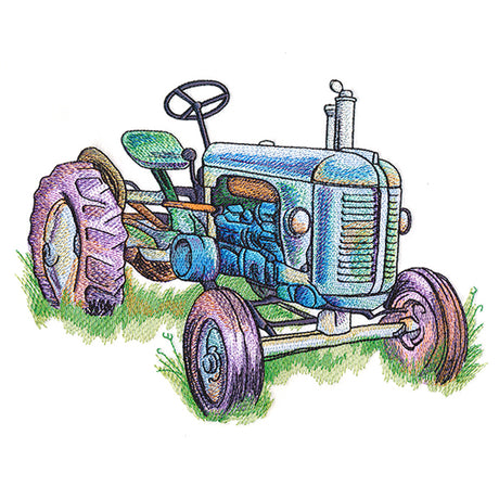 Rustic Tractor in Watercolor