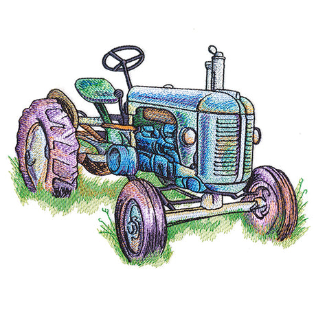 Rustic Tractor in Watercolor