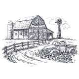 Farm Scene Etching
