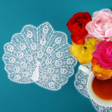Opulent Peacock Doily (Organza)