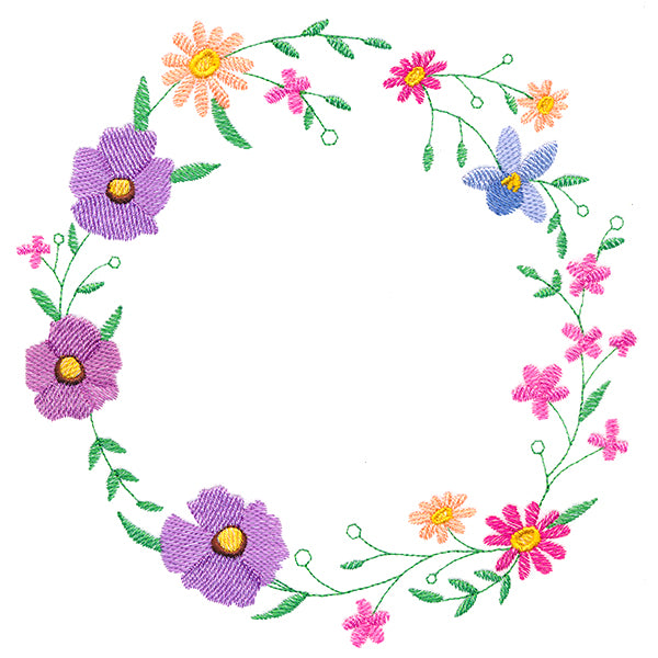 A Stitch of Blooms Wreath
