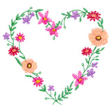 A Stitch of Blooms Heart Wreath