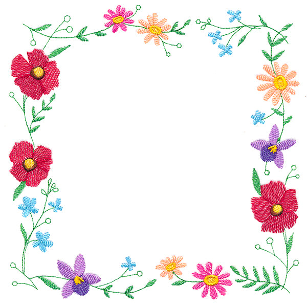 A Stitch of Blooms Square Wreath