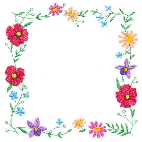 A Stitch of Blooms Square Wreath