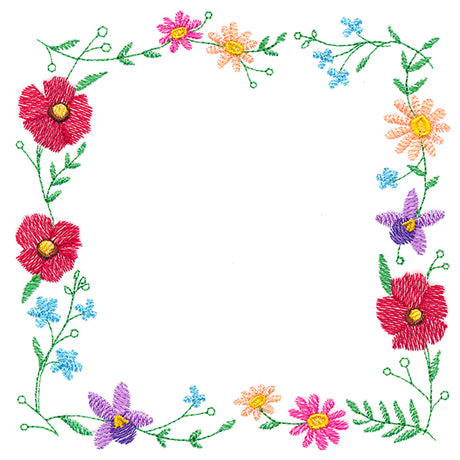 A Stitch of Blooms Square Wreath