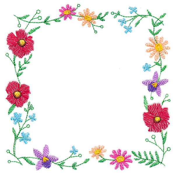 A Stitch of Blooms Square Wreath