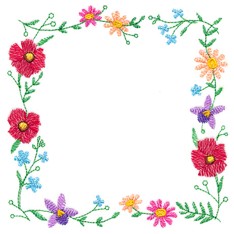 A Stitch of Blooms Square Wreath