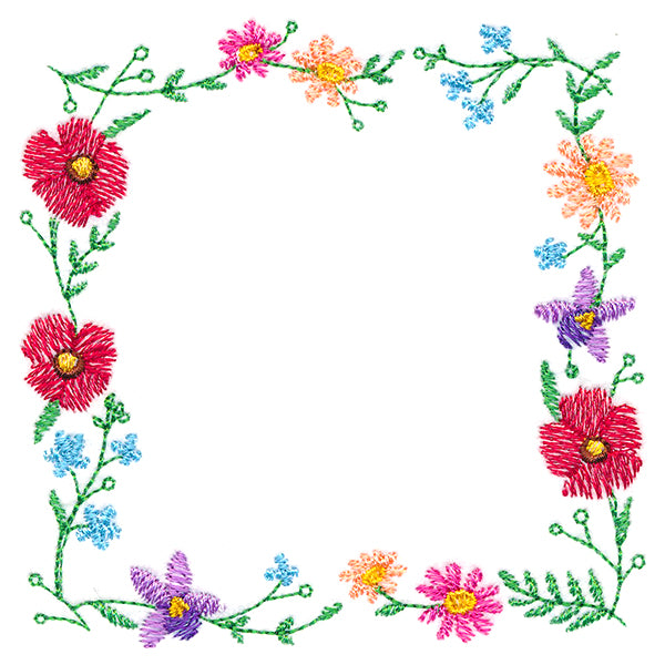 A Stitch of Blooms Square Wreath