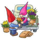 Flower Market Gnome Retro Truck