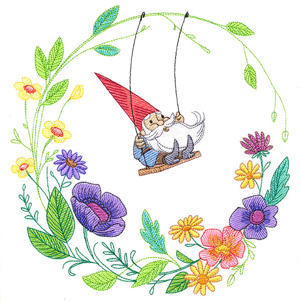Gnome in the Garden Wreath