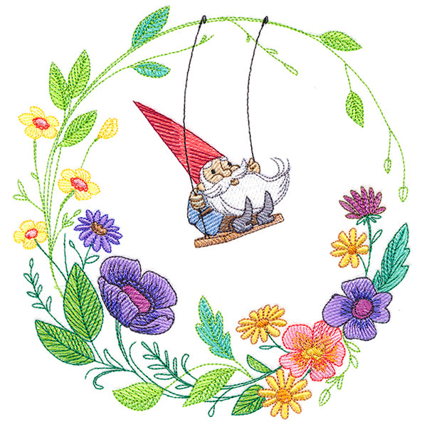 Gnome in the Garden Wreath