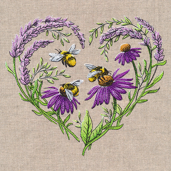 Buzzing Blossoms Heart