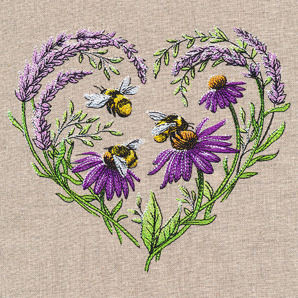 Buzzing Blossoms Heart