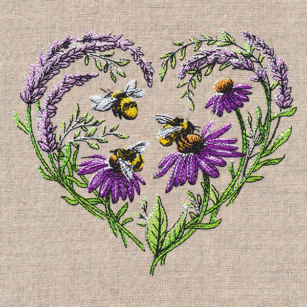 Buzzing Blossoms Heart