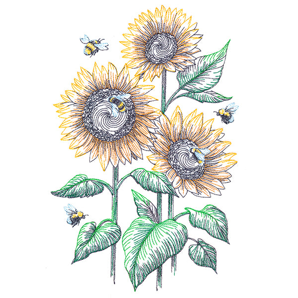 Garden Delights - Sunflowers & Bees