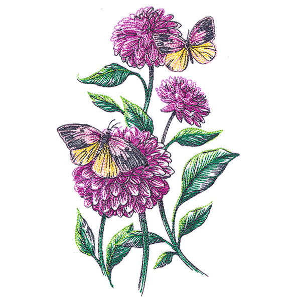Garden Delights - Dahlias & Butterflies