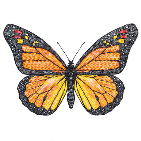 Vibrant Monarch Etching