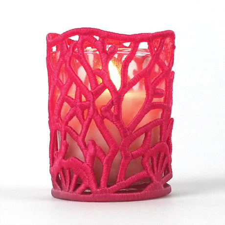 Coral Splash Candle Wrap (Lace)