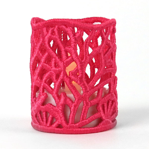 Coral Splash Candle Wrap (Lace)