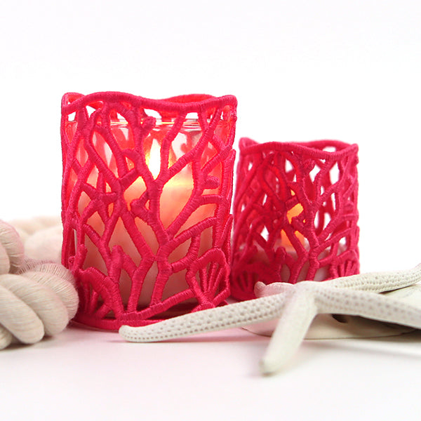 Coral Splash Candle Wrap (Lace)
