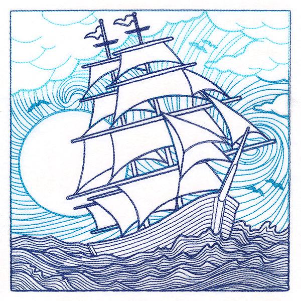 By The Seashore - Ship Etching