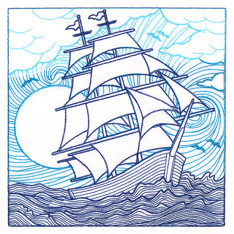 By The Seashore - Ship Etching