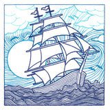 By The Seashore - Ship Etching