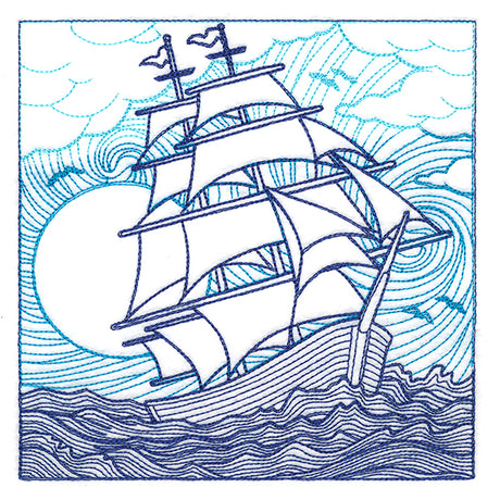 By The Seashore - Ship Etching