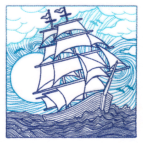 By The Seashore - Ship Etching