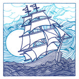 By The Seashore - Ship Etching