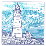 By The Seashore - Lighthouse Etching