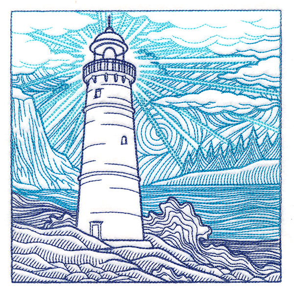 By The Seashore - Lighthouse Etching