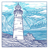 By The Seashore - Lighthouse Etching