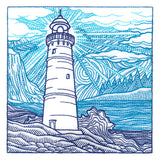 By The Seashore - Lighthouse Etching