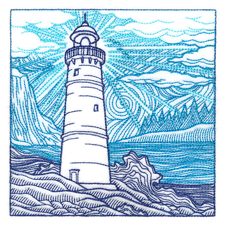 By The Seashore - Lighthouse Etching