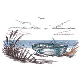 Coastal Row Boat Scene