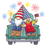 Happy 4th Gnomes Retro Truck